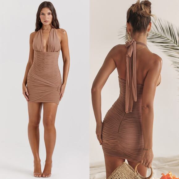House of CB Dresses & Skirts - House of CB 'Laetitia' hazelnut gathered mini dress